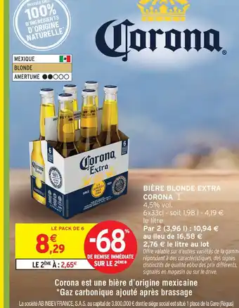 Intermarché Corona bière blonde extra offre