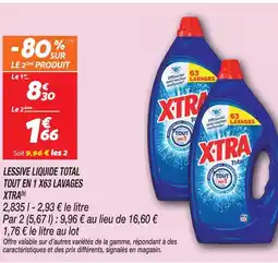Netto Xtra lessive liquide total tout en 1 x63 lavages offre