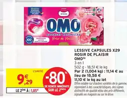 Intermarché Omo lessive capsules x29 rosir de plaisir offre