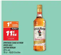 Netto Captain morgan spiritueux à base de rhum spiced gold offre