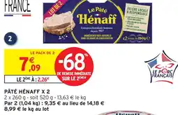 Intermarché Hénaff le pâté hénaff lot de 2 offre