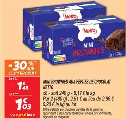 Netto Netto mini brownies aux pépites de chocolat offre