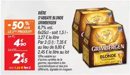 Netto Grimbergen bière d'abbaye blonde offre