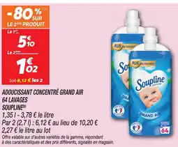 Netto Soupline adoucissant concentré grand air 64 lavages offre