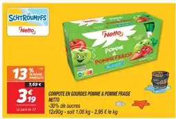 Netto Netto compote en gourdes pomme & pomme fraise offre