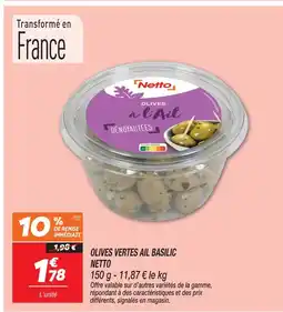 Netto Netto olives vertes ail basilic offre