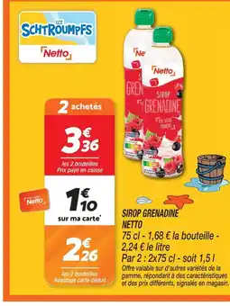 Netto Netto sirop grenadine offre