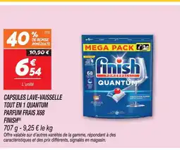 Netto Finish capsules lave-vaisselle tout en 1 quantum parfum frais x68 offre