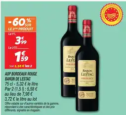 Netto Baron de lestac aop bordeaux rouge offre
