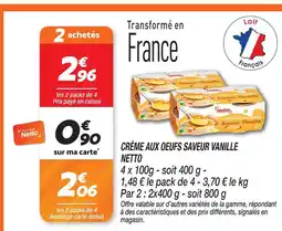 Netto Netto crème aux oeufs saveur vanille offre