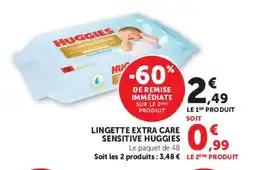 Super U Lingette extra care sensitive huggies offre