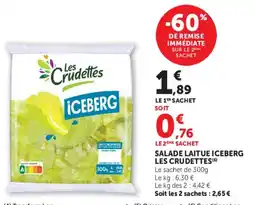 Super U Salade laitue iceberg les crudettes offre