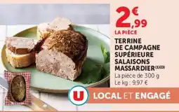 Super U Terrine de campagne supérieure salaisons massardier offre