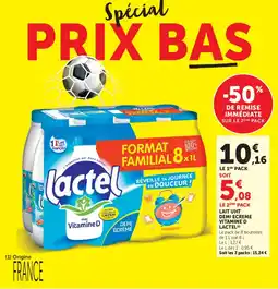 Super U Lait uht demi ecreme vitamine d lactel offre