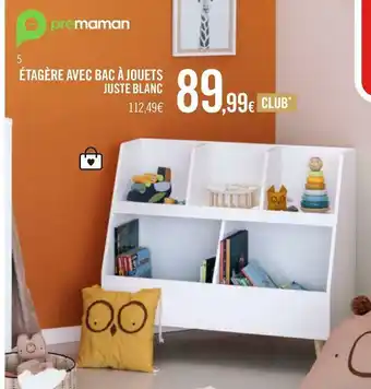 Prémaman étagère avec bac à jouets juste blanc