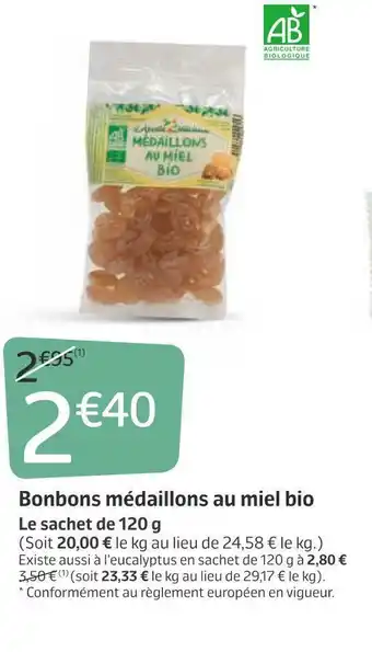Jardiland Bonbons médaillons au miel bio offre