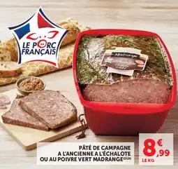 U Express Pâté de campagne a l'ancienne a l'échalote ou au poivre vert madrange offre