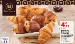 U Express 4 pains au chocolat u saveurs +4 croissants u saveurs offre