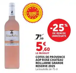 U Express Cotes de provence aop rose chateau reillanne grande reserve 2025 offre