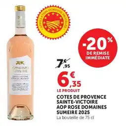 U Express Cotes de provence sainte-victoire aop rose domaines sumeire 2025 offre