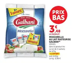 U Express Mozzarella au lait pasteurise galbani offre