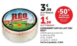 U Express Camembert aop au lait cru reo offre