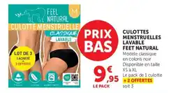 U Express Culottes menstruelles lavable feet natural offre