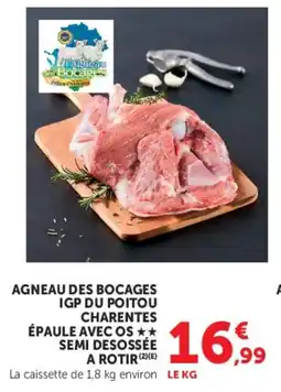U Express Agneau des bocages igp du poitou charentes épaule avec os semi desossée a rotir offre