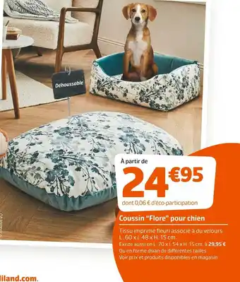 Jardiland Coussin “flore” pour chien offre