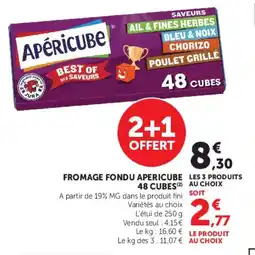 U Express Fromage fondu apericube 48 cubes offre
