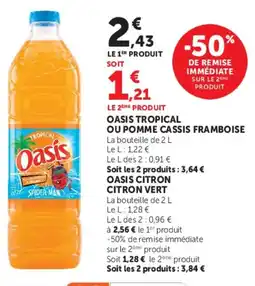 U Express Oasis tropical ou pomme cassis framboise offre