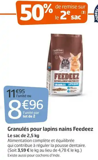 Feedeez granulés pour lapins nains
