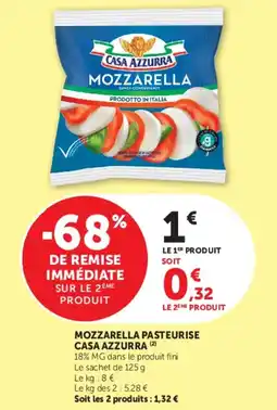 U Express Mozzarella pasteurise casa azzurra offre