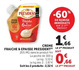 U Express Creme fraiche & epaisse president offre