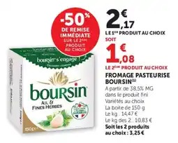 U Express Fromage pasteurise boursin offre