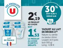 U Express Yaourt au lait de brebis u offre