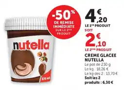 U Express Creme glacee nutella offre