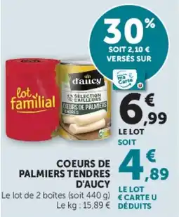U Express Coeurs de palmiers tendres d'aucy offre