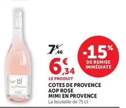 U Express Cotes de provence aop rose mimi en provence offre