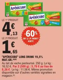 E.Leclerc Express Apéricube long drink 19,5% mat.gr. offre