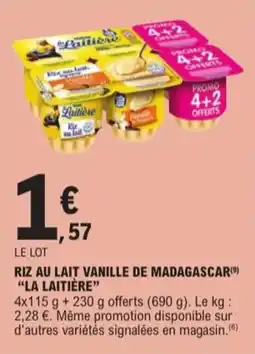 E.Leclerc Express Riz au lait vanille de madagascar la laitière offre