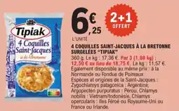 E.Leclerc Express 4 coquilles saint-jacques à la bretonne surgelées tipiak offre