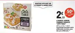 E.Leclerc Express 4 paniers jambon fromage surgelés côté table offre