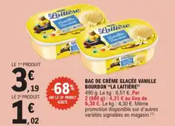 E.Leclerc Express Bac de crème glacée vanille bourbon la laitière offre