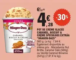 E.Leclerc Express Pot de crème glacée caramel biscuit & crème speculoos exträa häagen-dazs offre