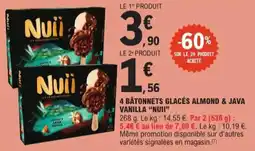 E.Leclerc Express 4 bâtonnets glacés almond & java 4. vanilla nuii offre