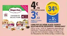 E.Leclerc Express 4 mini pots de crème glacée favorite selection offre découverte häagen-dazs offre