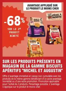 E.Leclerc Express Sur les produits présents en magasin de la gamme biscuits apéritifs michel et augustin offre