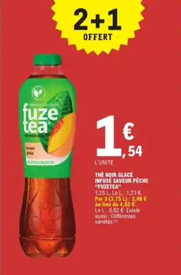 E.Leclerc Express Thé noir glacé infusé saveur pêche fuzetea offre