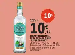 E.Leclerc Express Rhum traditionnel de la réunion blanc rivière du mat offre